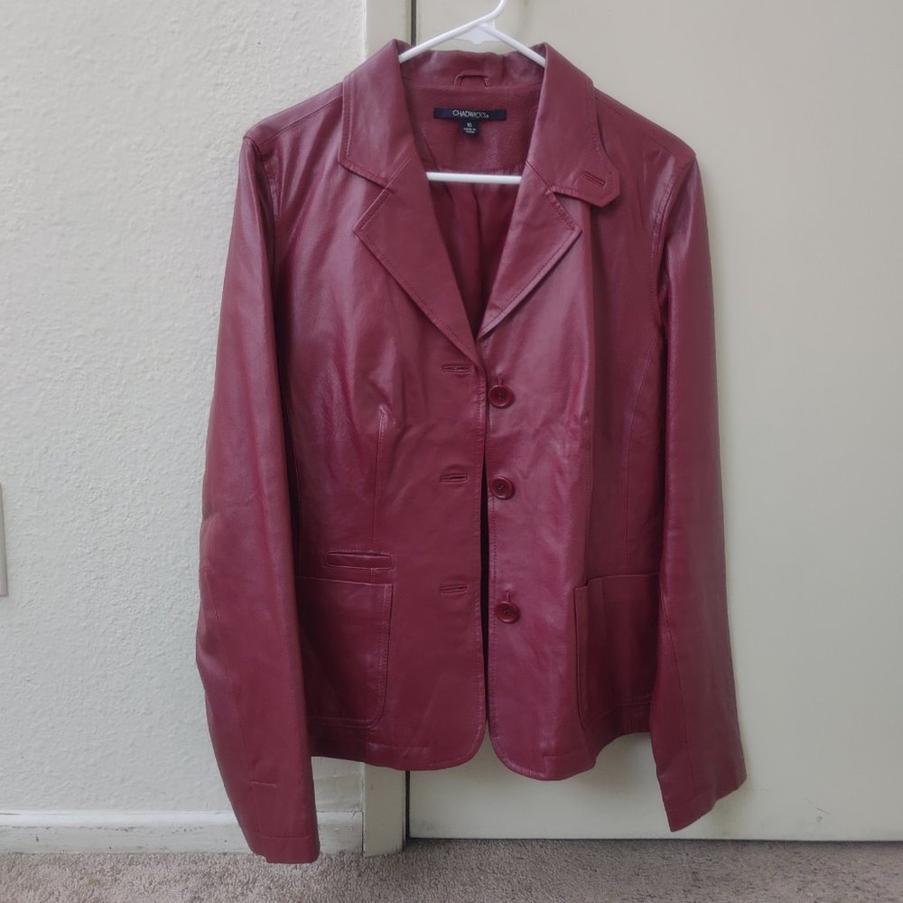 Chadwicks Red Leather Blazer